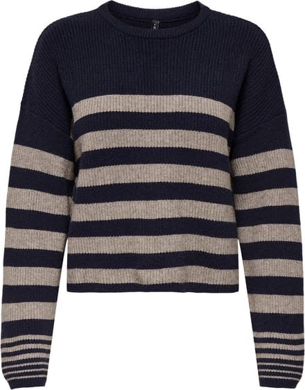 ONLY - ONLKATIA LS RIB STRIPE O-NECK CC KNT - Dames - Gebreide truien