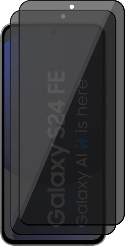 Privacy Screenprotector geschikt voor Samsung Galaxy S24 FE - 2x Volledig Dekkend Glas Screen Protector