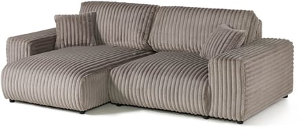 MASSIVMOEBEL24.DE hoekbank grijs 100% polyester 237x144x79 cm SOFAS deels gemonteerd