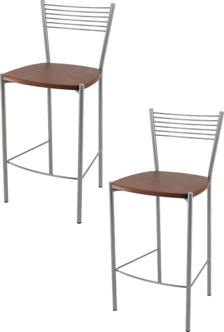 Tommychairs Elegance - Eetkamerstoelen - Set van 2 - Aluminium & Kersen - Hout