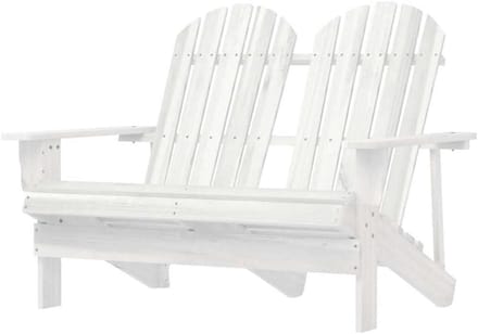 Adirondack Tuinstoel - Dubbele Stoel - Buiten Ontspannen - Massief Dennenhout - 1195 cm breed - Wit