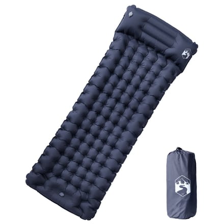 vidaXL - Kampeermatras - met - kussen - zelfopblazend - 1-persoons - grijs