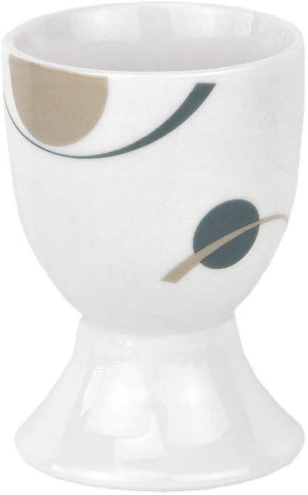 Eierdopje Corona 4.8cm porselein wit met decoratie