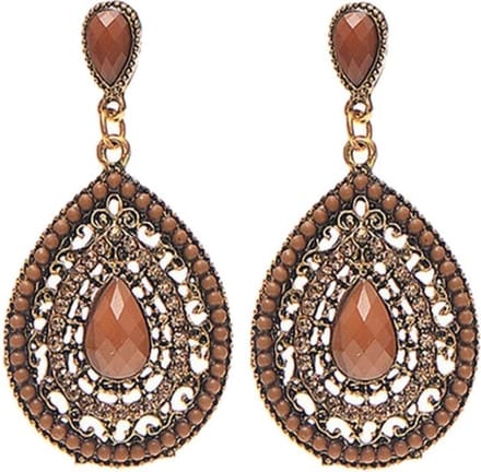 Fako Bijoux® - Oorbellen - Bohemian - Druppel - Bruin