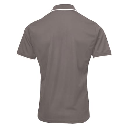 Premier Herencontrast Coolchecker Polo Shirt (Donkergrijs/zilver)