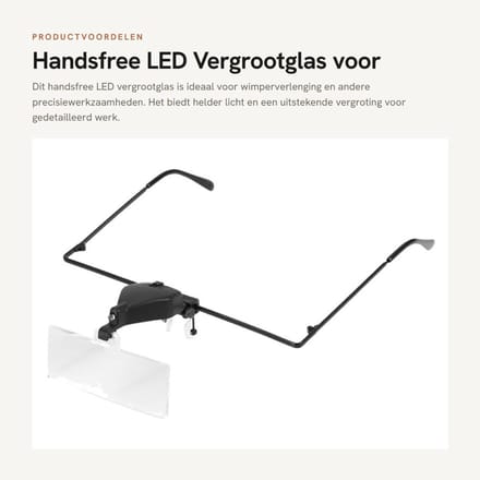 Dailygoods - Handsfree LED Vergrootglas voor Wimperverlenging en Inspectie