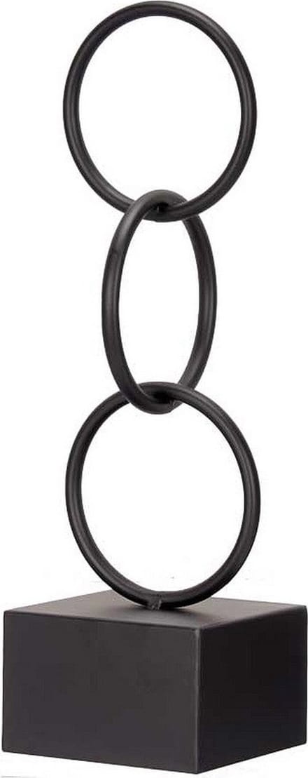 Decoratieve figuren Ringen Zwart Metaal (12,5 x 40,5 x 12,5 cm)