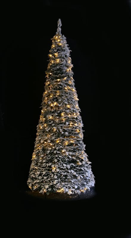 Pop-up kunst kerstboom met sneeuw en 300 LEDs - 210 cm