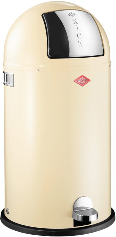 WESCO Kickboy Prullenbak | Pedaalemmer | 40 Liter | Metaal - Amandel | Afvalbak - Made in Germany