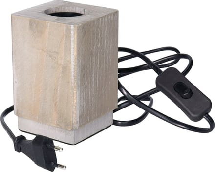 Anna's Collection Tafellamp Hout - grijsbruin - 8 x 8 x 12 cm - Leeslampje - Designlamp