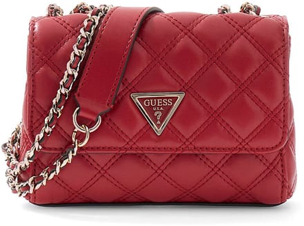GUESS schoudertas Giully II Mini Compound Convertible Flap Bag Dark Cherry donkerrood