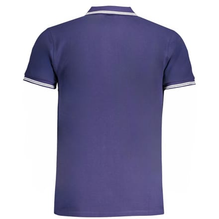Cavalli Class Polo Shirt Navy Blauw met Witte Logo en Tipped Kraag