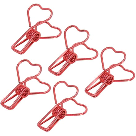 100 Stuks Binderclips Metaal Hartvorm Holle Kleine Binderclips voor Kantoordocumenten Certificaten rood