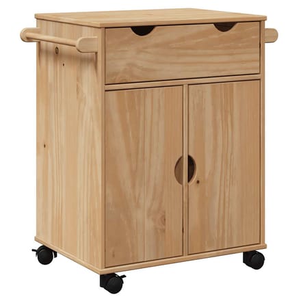 vidaXL - Keukentrolley - OTTA - 59x45x80 - cm - massief - grenenhout