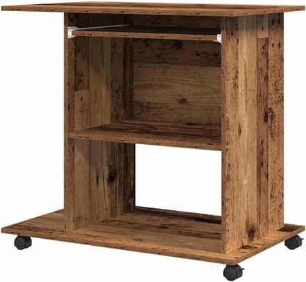 Computerbureau - Werktafel - Thuiswerken - Met wieltjes - 80x50x75 cm - Bruin