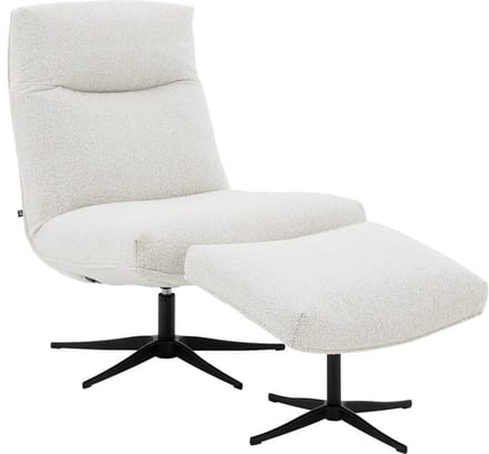 Goossens Fauteuil Isla - Stof - Wit