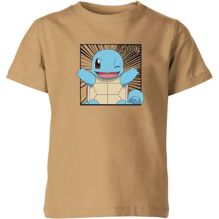 Pokémon Pokédex Squirtle #0007 Kids' T-Shirt - Tan - 146/152 (11-12 jaar)