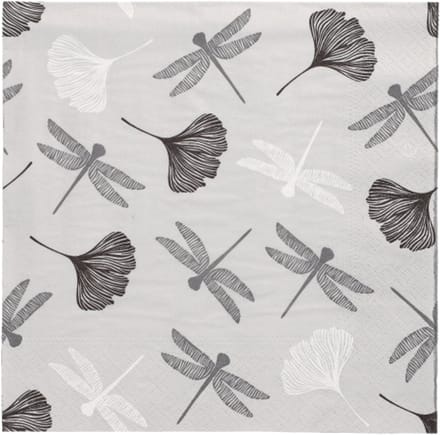 10x 20 Servetten 3-laags 1/4 vouw 40 cm x 40 cm grijs Ginko