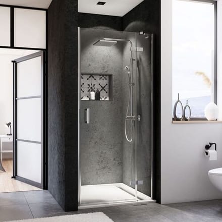 Breuer Panorama revolving door with fixed part for niche 90 cm, connection r. 1299.005.101.004