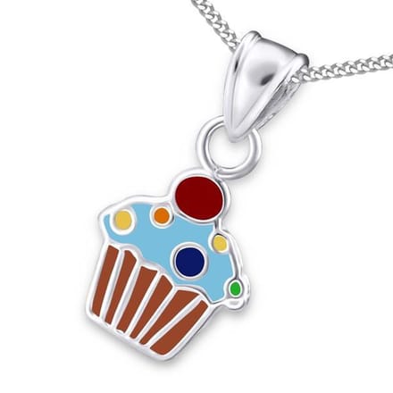 Princess Ketting Axis Blue - 925 Zilver E-Coating - Cupcake - ∅9mm - 38cm