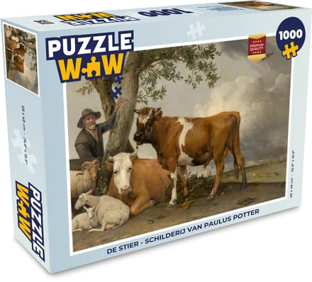 Puzzel De stier - Schilderij van Paulus Potter - Legpuzzel - Puzzel 1000 stukjes volwassenen