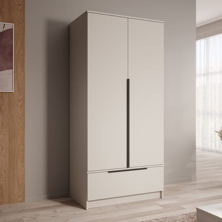 Meubella - Skyer - Kledingkast 2-deurs - Beige - 90x51x193 cm
