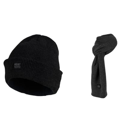 Morethansocks - Gebreide thermo sjaal + Thermo muts - Heren - Thermo sjaal heren - Thermo muts heren - Beanie