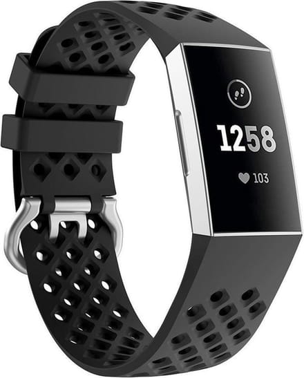 Heble® - "Siliconen Sportbandje geschikt voor Fitbit Charge 3 - Maat L - van Heble®