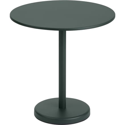 Muuto Linear Steel Tafel rond - donkergroen - Hoogte 73 cm