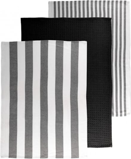 Keukenhanddoek MARRA - SET/3 - 51x74 cm, zwart