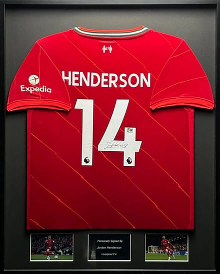 Jordan Henderson Liverpool 20/21 ingelijst thuis shirt