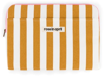 Rose in April Laptophoes 13 & 14" Ecru Caramel Strepen