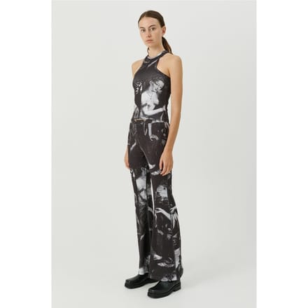 Soulland Haven Pants Black Aop Maat: XS/S | Wijde Broeken Outlet | Unisex | Zwart