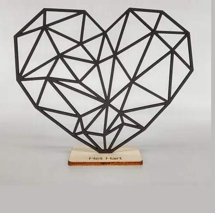 Silhouette - Hart - op voetstuk - 20x24cm - zwart