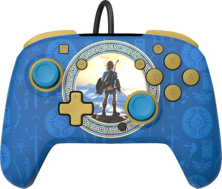 PDP Rematch Glow - Gaming Controller - Jack - Geschikt voor Nintendo Switch - Zelda Hyrule Blue