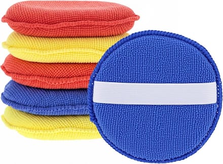 Set van 6 Microfiber Polijstschuimpads 130x20mm - Wax Applicators voor Auto, Polijsten en Sealen