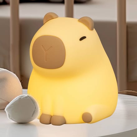 FH Lighting LED-lamp op batterijen Piggy, bruin, hoogte 12 cm, siliconen