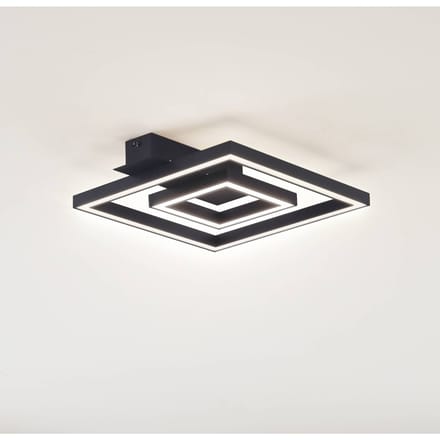 Lindby LED plafondlamp Madamo, zwart, 30 cm, 3000K, aluminium