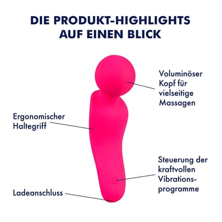 Krachtige mini-massager, siliconen, 14 cm