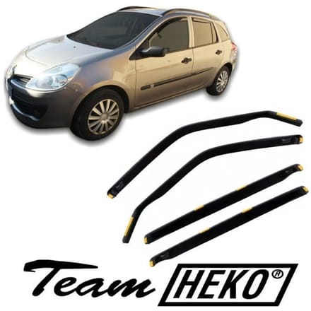 Luchtdeflectoren - J&;J AUTOMOTIVE - Renault Clio 3 - Gerookt - Versterkt Acryl - Eenvoudige Installatie