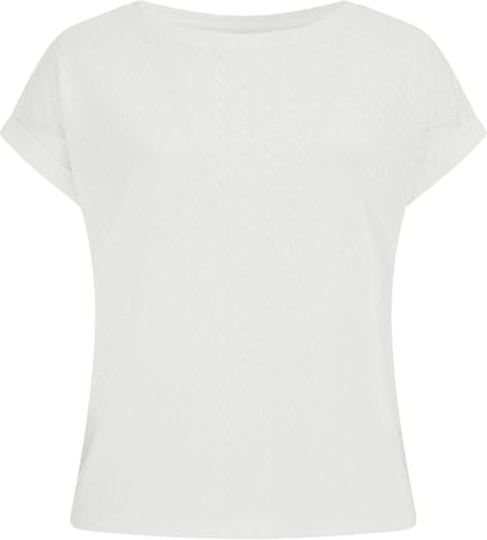 WE Fashion Dames T-shirt met opengewerkte structuur - Curve