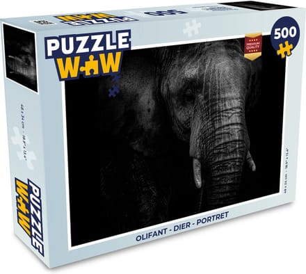 Puzzel Olifant - Dier - Portret - Legpuzzel - Puzzel 500 stukjes