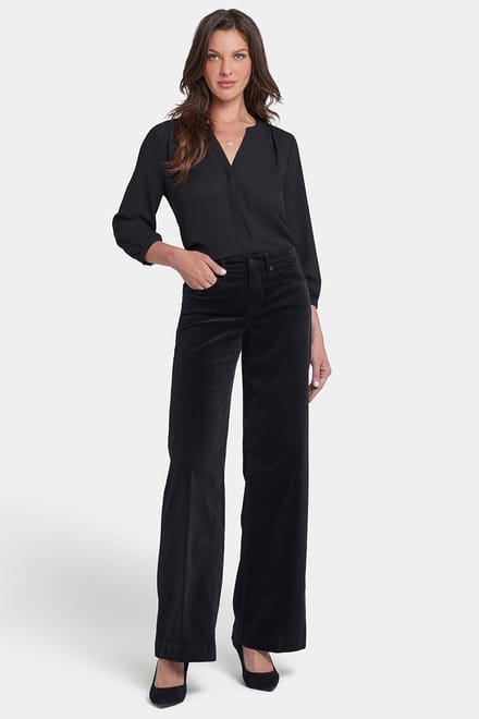 Teresa Brede Fluwelen Broek | Zwart