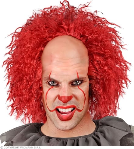 Enge clownspruik met rood haar