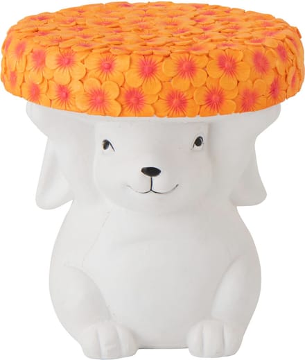 J-Line bijzettafel Konijn - polyresin - wit/oranje