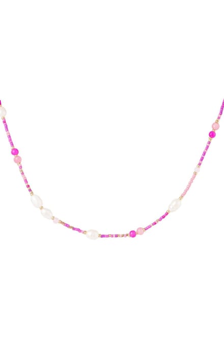 Ketting- Kralenketting - Rose - Yehwang- Valentijnsdag
