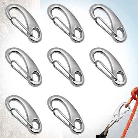 Solidchoice - Set van 8 RVS Carabiners voor Outdoor Activiteiten