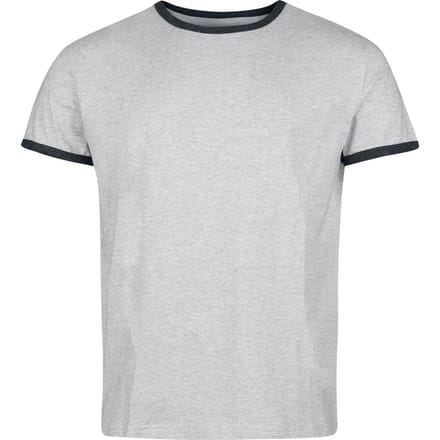 R.E.D. Rock-Engineered Design grijs basic T-shirt met zwarte accenten - Heren - M