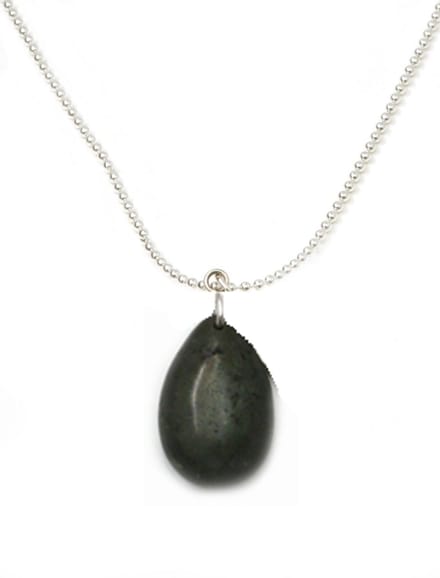 IbizaMen - Heren - ketting - ballchain - rvs - edelsteen - onyx - drop