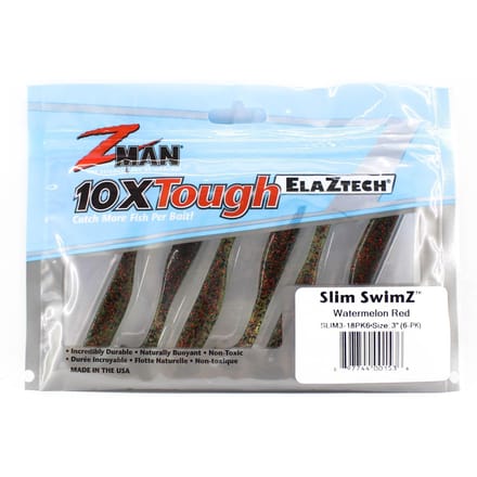 Zman Soft Lure Slim SwimZ 3 Inch 6/Pack Watermeloen Rood (1536)